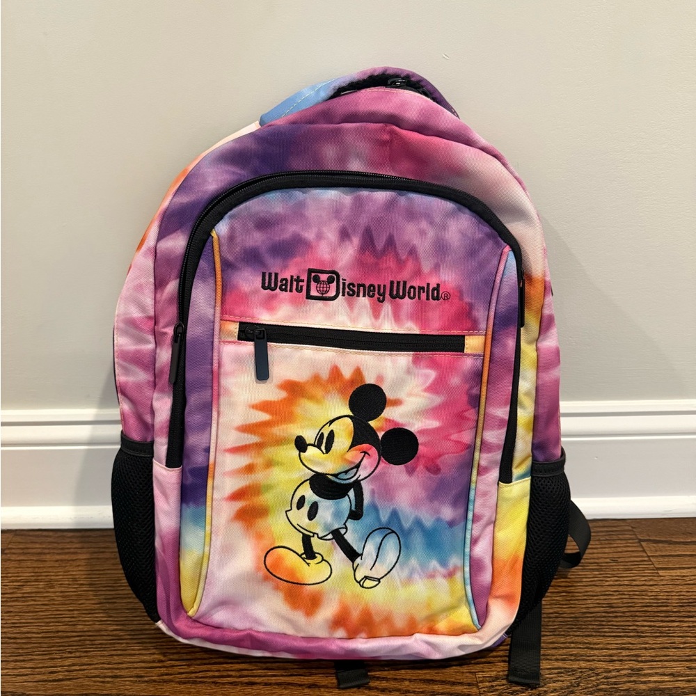 Authentic Disney Tie-Dye Mickey Backpack - Pink, Purple, Yellow, Blue - NWOT